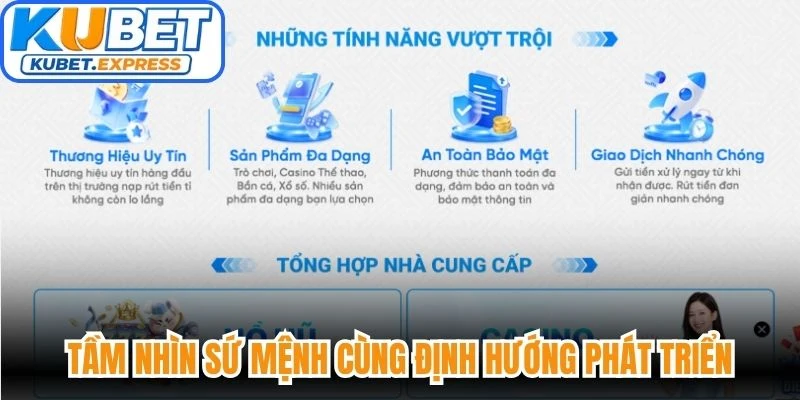 Tầm nhìn sứ mệnh cùng định hướng phát triển của nhà cái Kubet